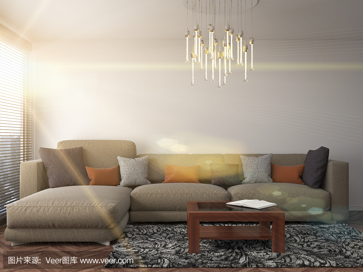 室內(nèi)用沙發(fā)。三維演示