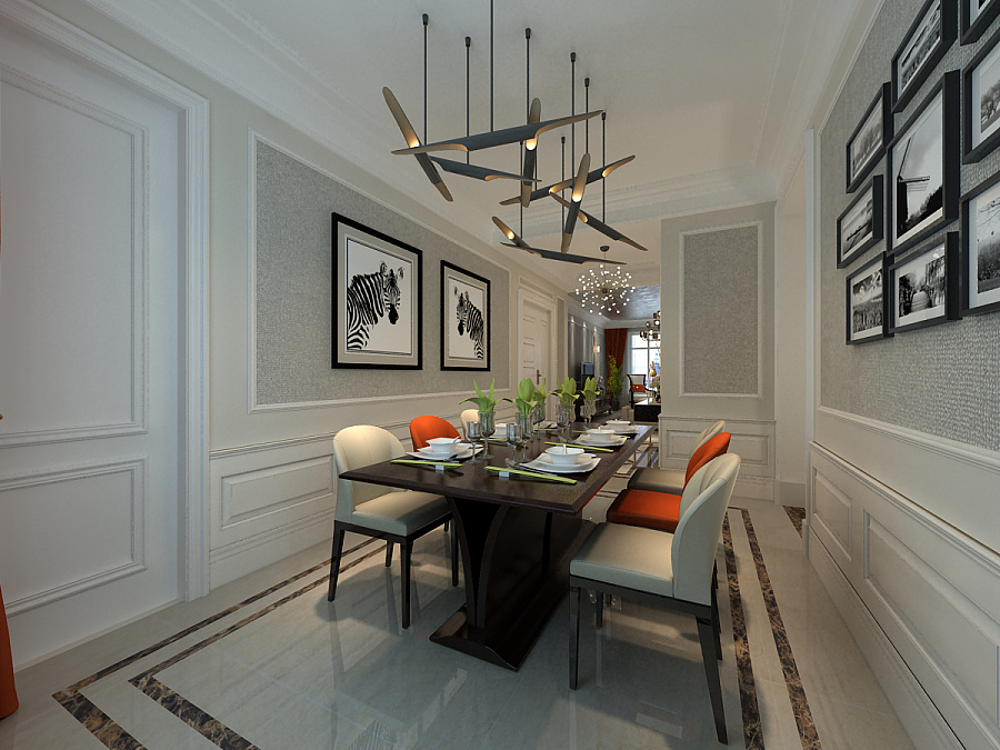 【東易日盛】華潤幸福里簡歐175平米裝修效果圖|室內設計|空間/建筑|太原東易日盛 - 原創(chuàng)設計作品 